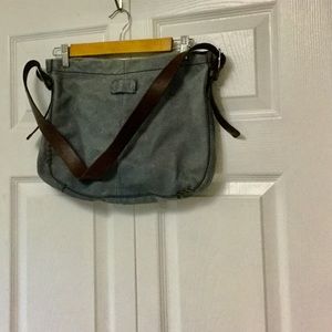 Lucky Brand Gray Blue Leather Bag